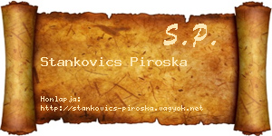 Stankovics Piroska névjegykártya